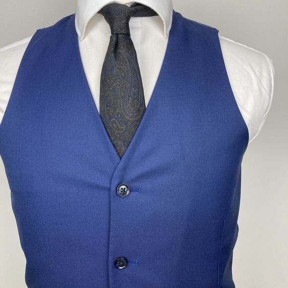 Alfani Mens Vest Slim Fit Size Small Blue - Picture 3 of 7